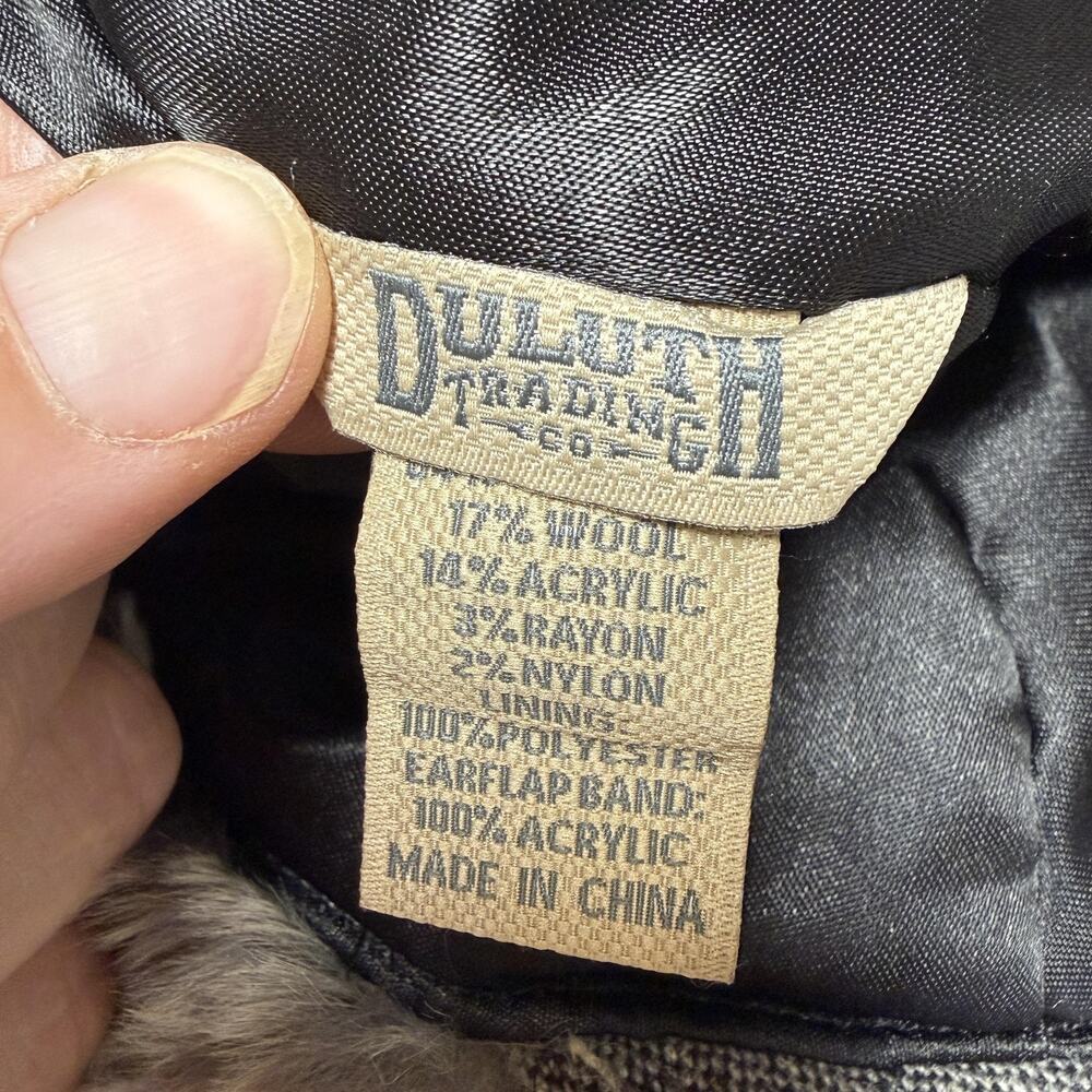 Vintage Y2K Duluth Trapper Hat L Faux Fur Flap Outdoorsman Rugged Heritage - Picture 12 of 16
